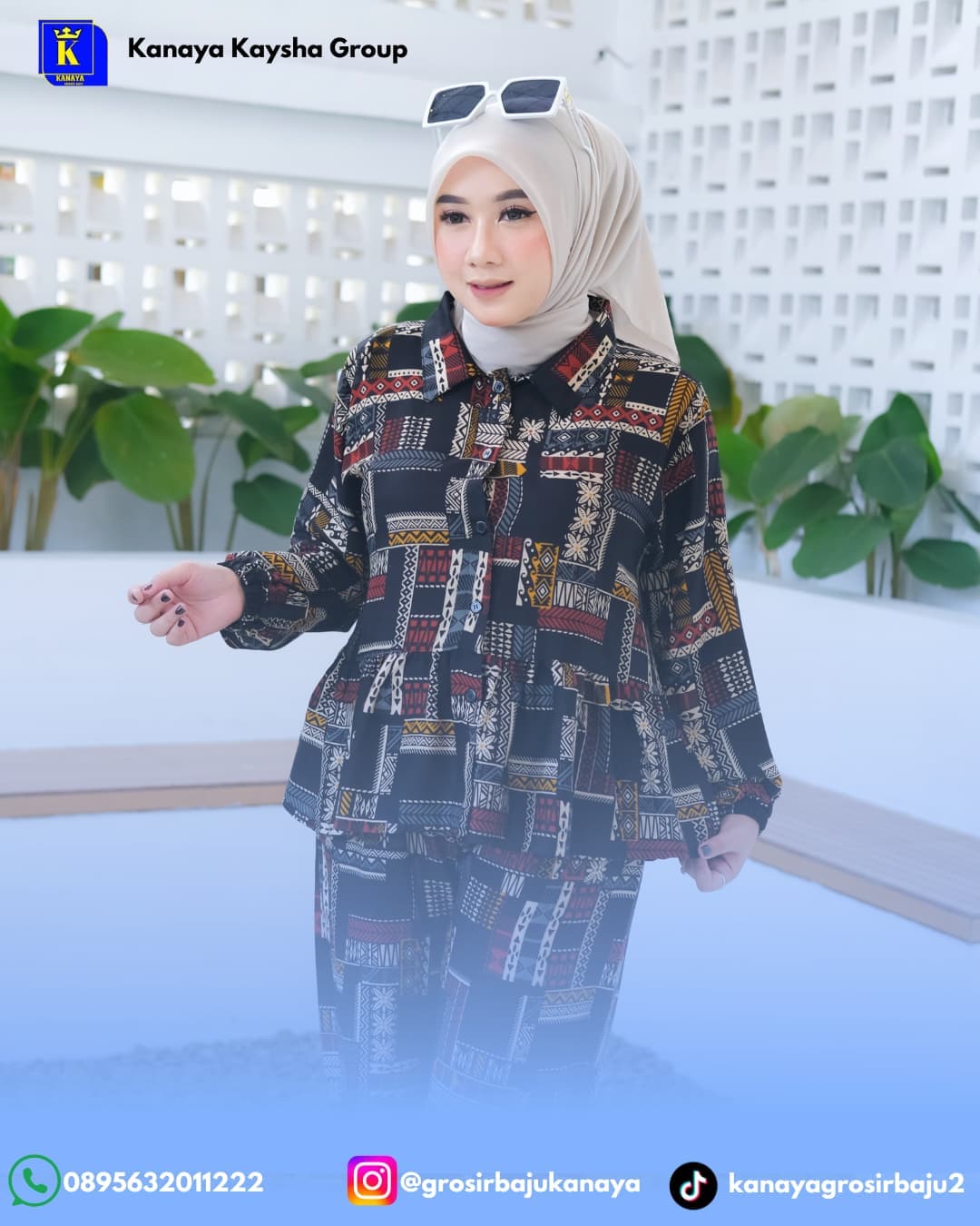 Setelan Celana Rayon Kerah
